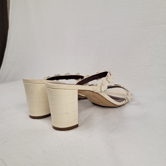 ​STAUD Skylar Cream Croc-Embossed Leather Floral Block Heel Mules - Portugal - Picture 10 of 13